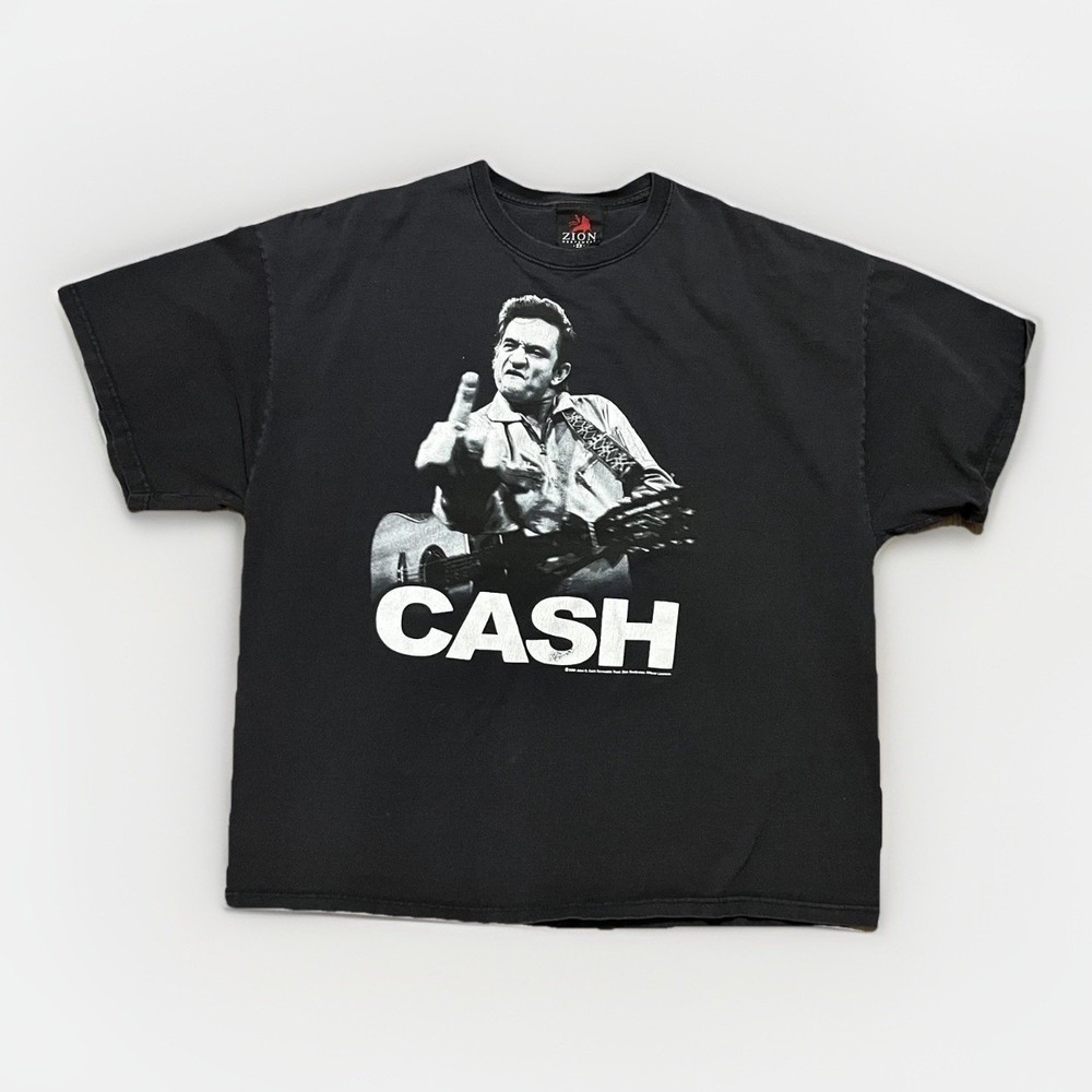 Cash Shirt Mens 2XL Black Graphic Zion Rootswear Music Band Photo Tee 2009